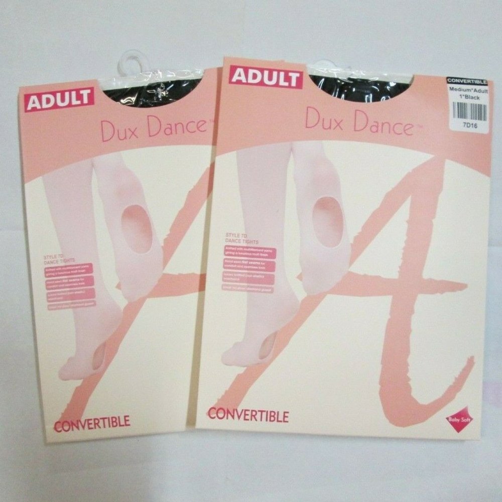 Tights 2 New Adult Black Convertible Dance Ballet SA MA LA XL Womens Transition